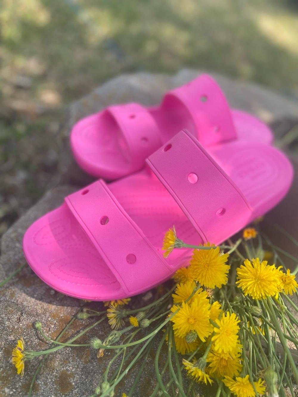 CROCS Hot Pink Double-Strap Slide